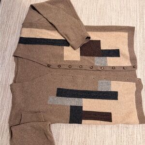 Unisex Cardigan - Neutral Colour Block